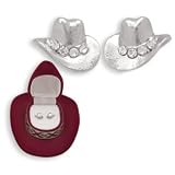 Western Crystal COWBOY HATS EARRINGS in Burgandy Cowboy Hat Gift Box by MyJewelThief.com