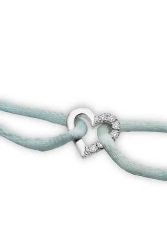 Miore MP018B Armband auf Blauem Faden und 18 Karat (750) Weissgold Herz mit  Brillanten Preisvergleich