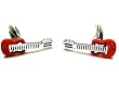 Red Rock & Roll Band Guitar Music Cufflinks w/Gift Box