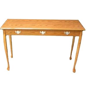 Queen Anne Oak Sofa Table Wood Grain