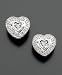 14k White Gold Diamond Accent Heart Stud Earrings