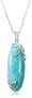 Sterling Silver Turquoise Flower Pendant on Double Cable Chain by David Sigal, 18"