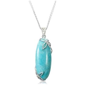 Sterling Silver Turquoise Flower Pendant on Double Cable Chain by David Sigal,... by Amazon.com Collection