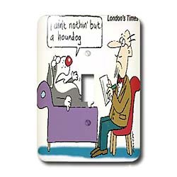 Londons Times Funny Dogs Cartoons - Ain t Nothin But A Houndog - Light Switch Covers - single toggle switch