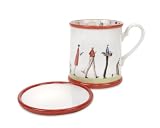 Portmeirion Laura Stoddard Up the Garden Path Gardening Tankard & Coaster Set 12 oz.
