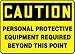 Accuform Signs Aluminum Caution Personal Protective Equipment Required Beyond This Point 10 x 14
