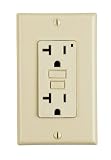 Leviton 7899-I 20 Amp 125 Volt, SmartlockPro GFCI, with Indicator Light, Nylon Wallplate and Screws Included, Ivory