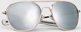 Gold Frame Mirror Lenses - 58mm Pilots Aviator Sunglasses - w Case by 