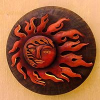 NOVICA Iron candleholder Ixtapa Sun