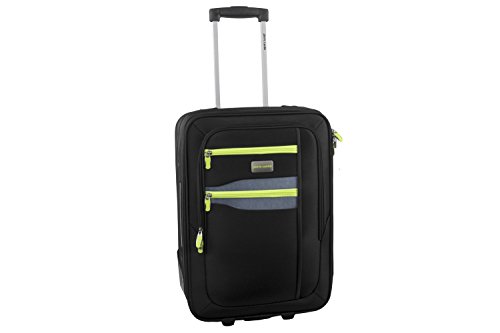 3-piece semi-rigid luggage set PIERRE CARDIN black cabin baggage S249