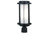 Kenroy Home 80573EBZ Lumi One-Light Medium Post Lantern with 4-Inch Frosted Opal Glass Shade