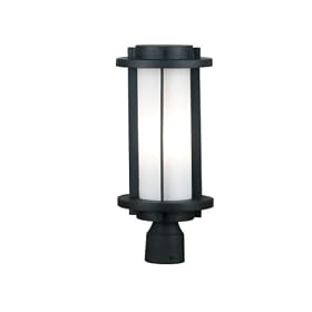 Kenroy Home 80573EBZ Lumi One-Light Medium Post Lantern with 4-Inch Frosted Opal Glass Shade