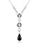 Nuovegioie Black Drop Sterling Silver Necklace