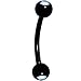 Black Aurora Anodized Titanium Gem Ball Eyebrow title=