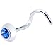 Sterling Silver 3mm Sapphire Nose Ring Made with SWAROVSKI ELEMENTS
