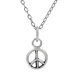 Sterling Silver Childrens Peace Sign Necklace