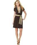 MICHAEL Michael Kors Plus Size Mandarin-Collar Belted Dress