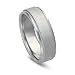 Jewelry : 18k White Gold Milgrained Men's Wedding Band, 7mm