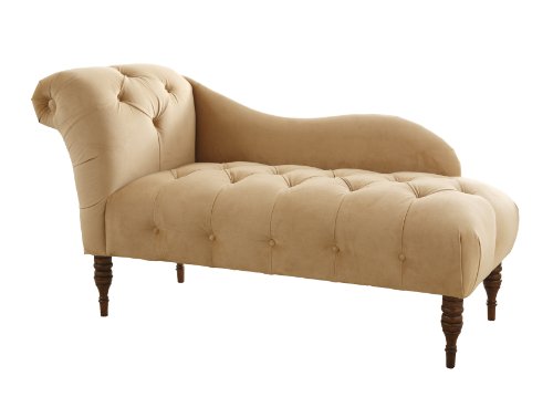 Skyline Furniture Tufted Fainting Sofa, Velvet Honey