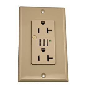 Leviton 7380-GY Decora Plus Duplex Surge Supressor Receptacle Audible Alarm, 20 Amp, Gray