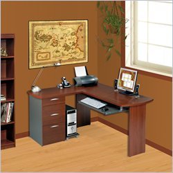 Capri L-Desk with Pedestal