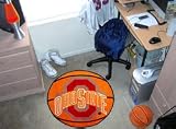 NCAA OHIO STATE BUCKEYES BASKETBALL SHAPED DOOR MAT RUG