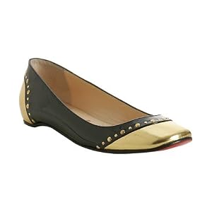 Christian Louboutin black patent leather 'Mousse Clou' flats