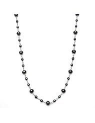 Sterling Silver 18" 3-5.5mm Black Freshwater Pearl Necklace
