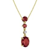 10k Yellow Gold Garnet and Diamond Pendant, 18