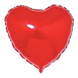 Helium Filled Foil Balloon 18 Heart Shaped 2 Balloons Per Pack - Red