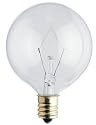 Westinghouse 04017 60-Watt G 16-1/2 Ceiling Fan Bulb, Candelabra Base, Clear, 2 Pack