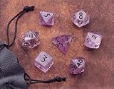 Dwarven Stone 12mm Solid Amethyst 7 Piece Polyhedral Dice Set