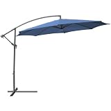 from JAGO AMPS02 blue Garden Parasol Outdoor Banana Parasol Overhanging Garden Cantilever Umbrella with Hand-Crank and Pole