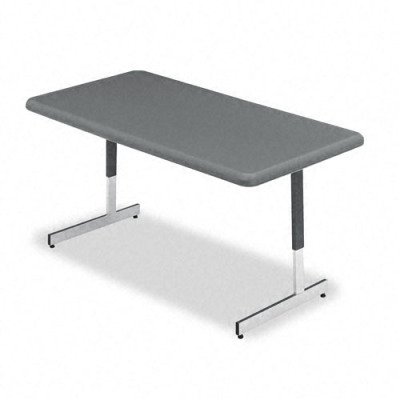 Iceberg 65727 Adjustable-Height Utility Table, 60w x 30d x 21 - 31h, Charcoal