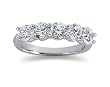 1.75 Prong Set 5 Stone Diamond Wedding Band in 18K White Gold