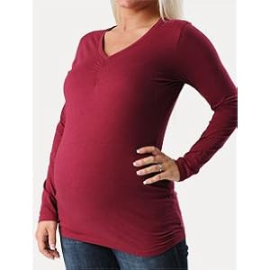 Buy A Pea in the Pod: Long Sleeve V-neck Shirring Detail Maternity T Shirt by A Pea in the Pod
