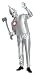 Morris Costumes Tin Man Adult Costume Silver Fabric Jumpsuit Matching Funnel Hat Popular