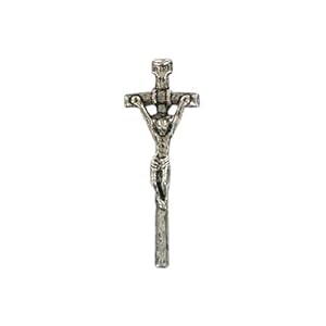 Papal Pewter Cross Lapel Pin