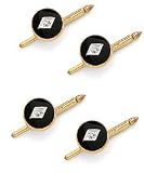 14K Gold Diamond and Onyx Tuxedo Shirt Stud Set
