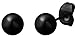 3 Pairs Black IP Plated Surgical Steel 4mm, 5mm and 6mm Ball Stud Earrings for Kids