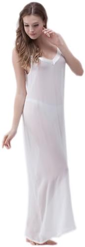 Narasilk Women's Shallow & Deep Silk Nightgown -S359 S Ivory