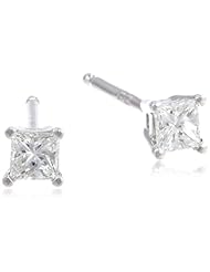 IGI Certified Platinum Princess Stud Earrings(1/3 Ctw, F Color, Vs2 Clarity)