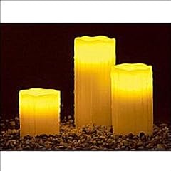 LED-Echtwachskerzen (3er Set) mit Candle-LED & Fernbedienung (Lunartec) + Gratis PC-Mousepad !