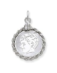 Sterling Silver Engraveable Boy Disc Charm