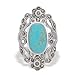 Sterling Silver Simulated Turquoise and Marcasite title=