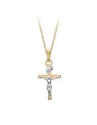 Childs Crucifix Pendant in 14K Yellow Gold