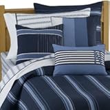 NAUTICA Navy Huron Bay Blue 3 Piece FULL/QUEEN Duvet Cover Set w/Shams
