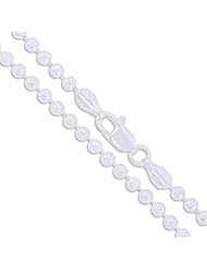 Sterling Silver Italian Ball Bead Chain 3mm 925 Italy New Dog Tag Necklace 16"