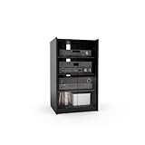 Sonax CR-2360 Cranley 21-Inch Wide Midnight Black Enclosed Component Stand