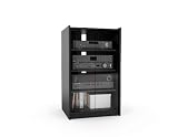 Sonax CR-2360 Cranley 21-Inch Wide Midnight Black Enclosed Component Stand